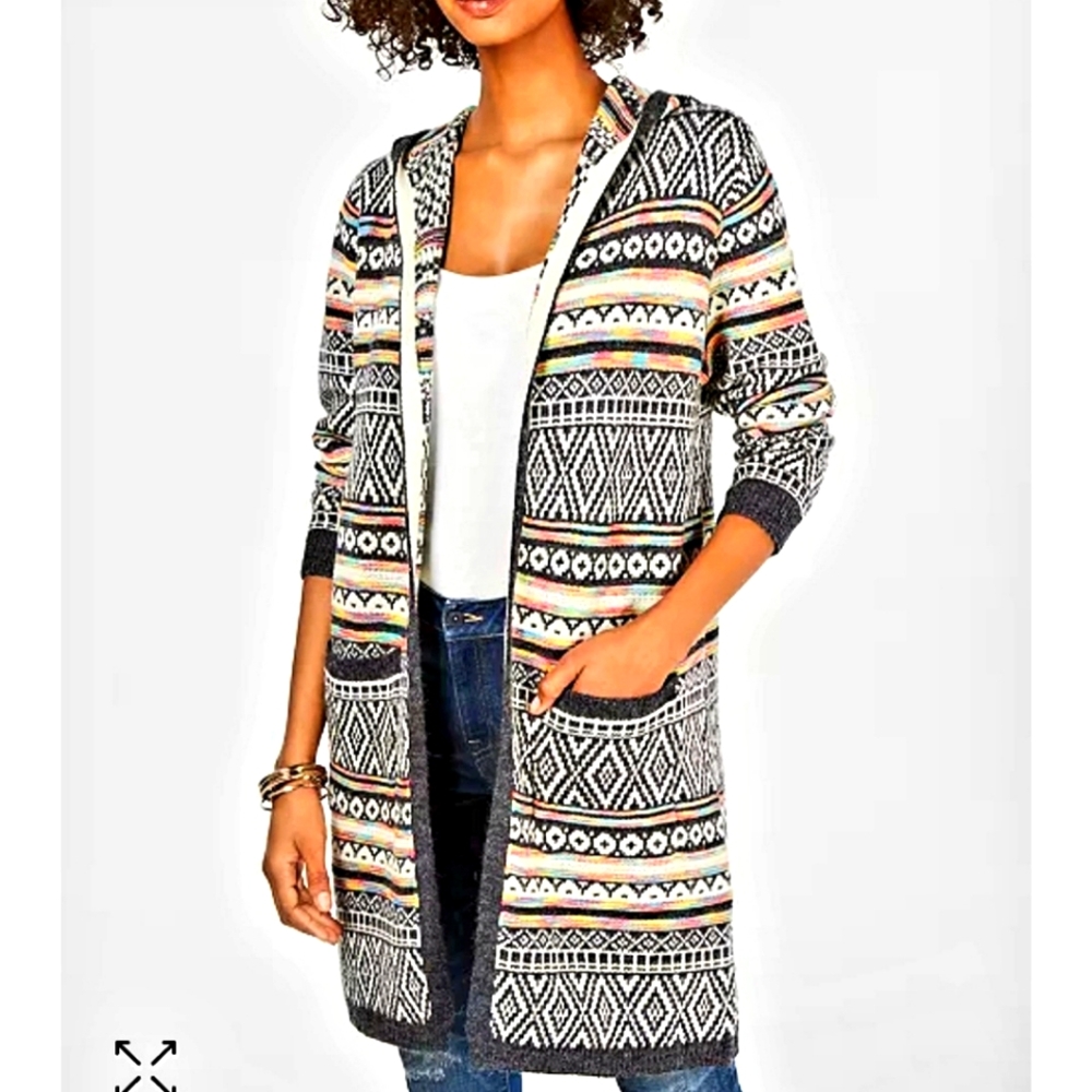 Monteau Petite Hooded Cardigan Sweater